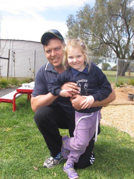 Craig Diss and daughter Emily at Dingee preschool